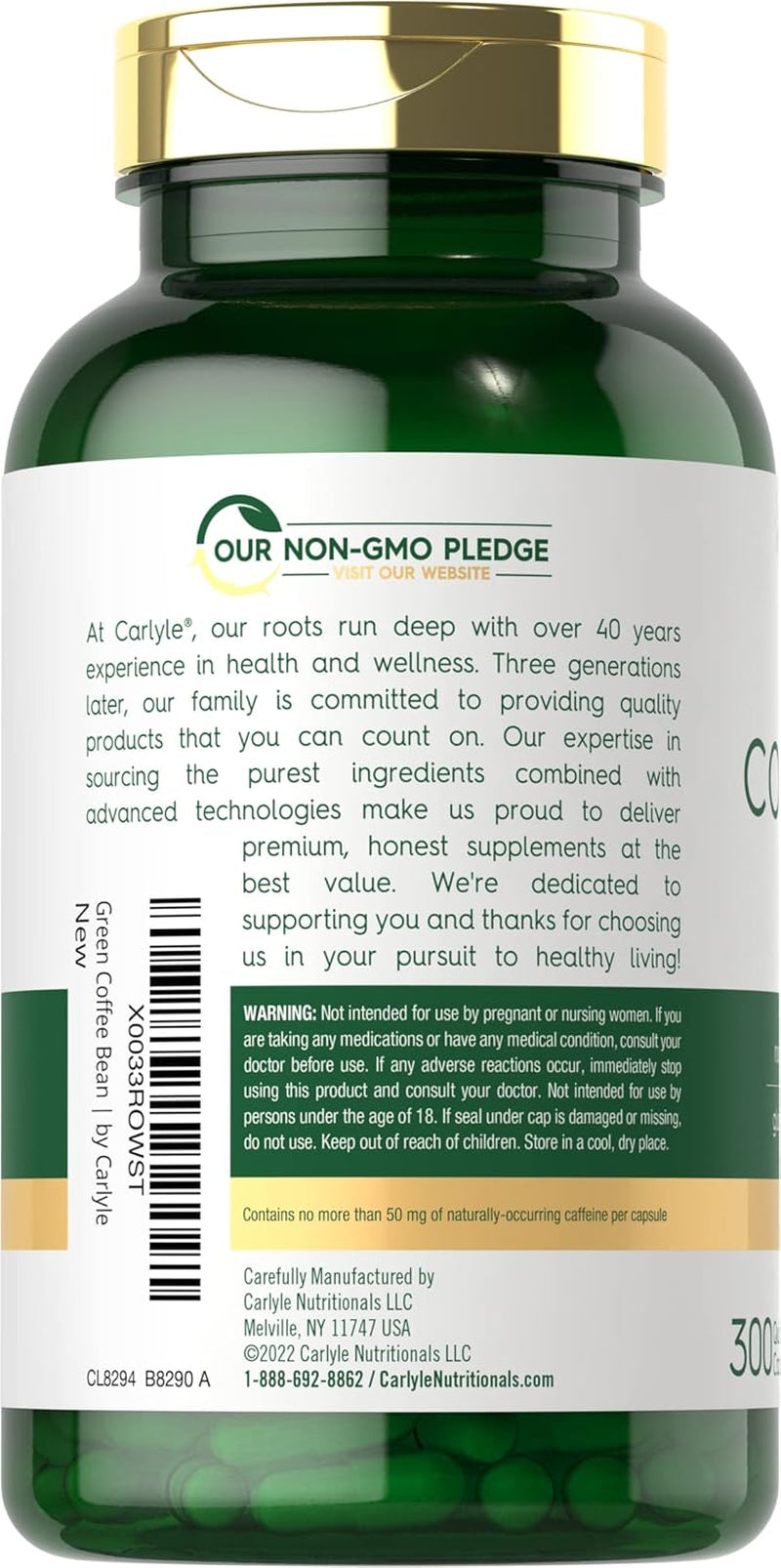 Green Coffee Bean Extract | 8000 Mg | 300 Capsules | Non-Gmo and Gluten Free Formula | Traditional Herb Supplement